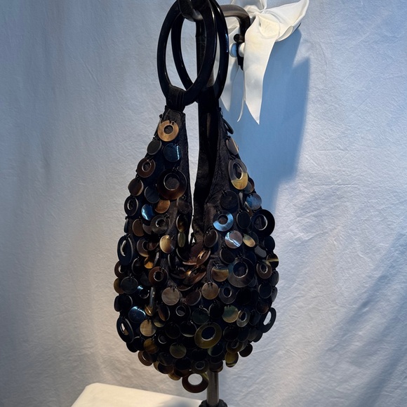 None Handbags - Elegant Black Sequin Shoulder Bag